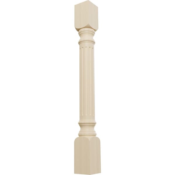 Ekena Millwork 3 3/4"W x 3 3/4"D x 35 1/2"H Richmond Fluted Cabinet Column, Rubberwood COL03X03X35RIRW - main